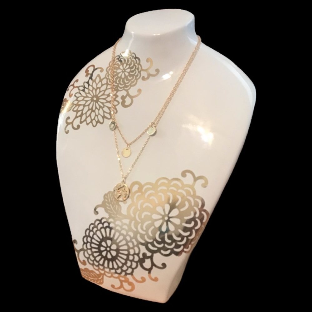 4/$25 World Globe Necklace Gold Layered Necklace - Picture 2 of 3